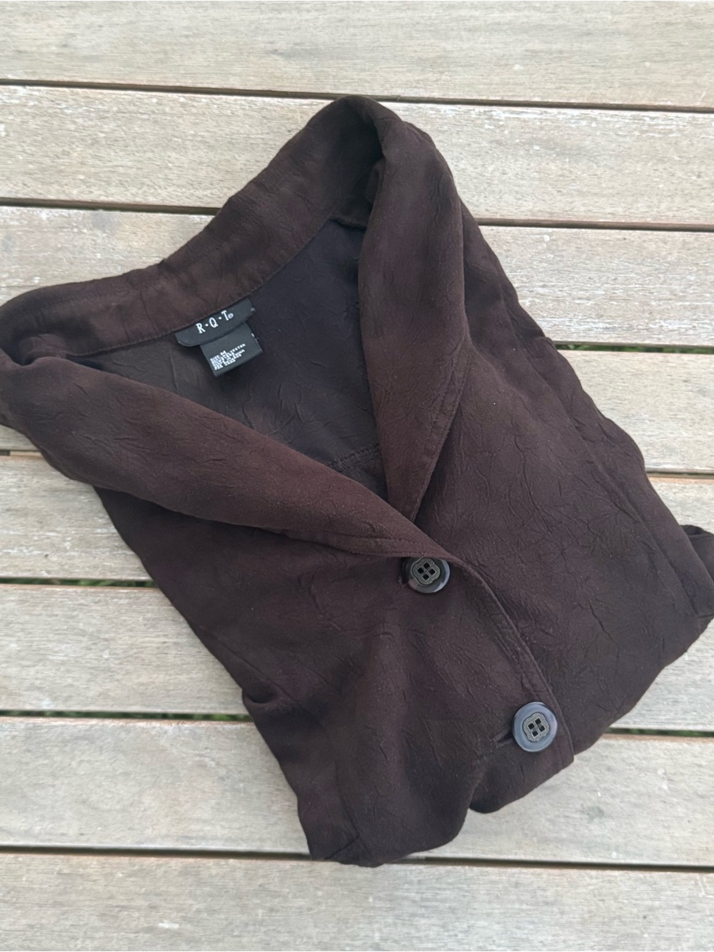 R.Q.T‎ Brown Textured Blazer Jacket Women’s Medium M Office Casual Lightweight
